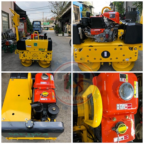 Máy lu dắt tay meiwa 650kg - Động cơ Kubota EA 300