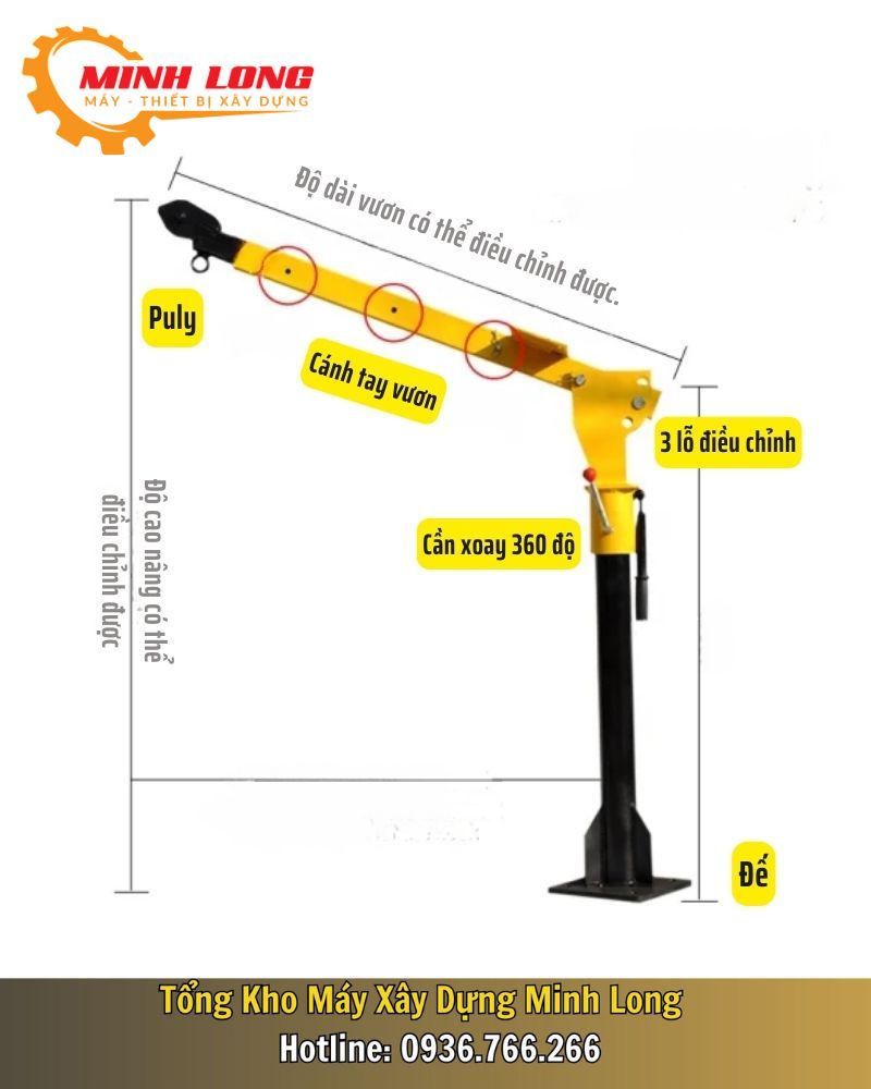 Cấu tạo và nguyên lý hoạt động của cẩu quay