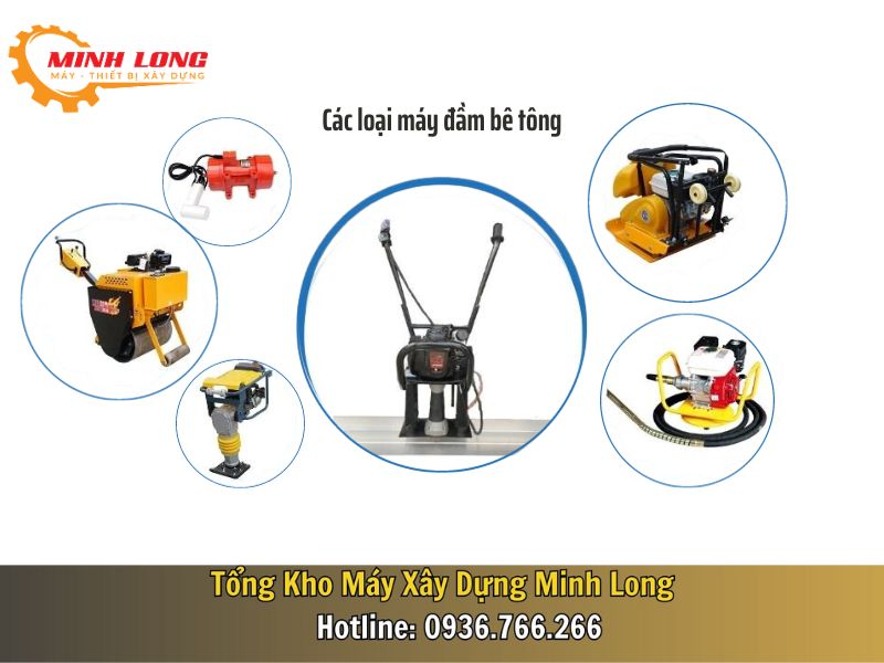 Các loại máy đầm bê tông phổ biến