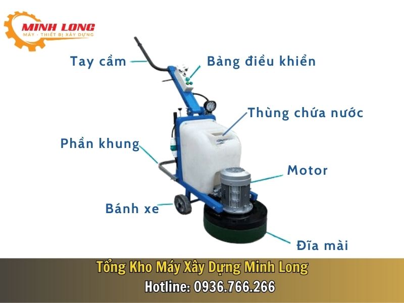 Cấu tạo của máy mài sàn bê tông