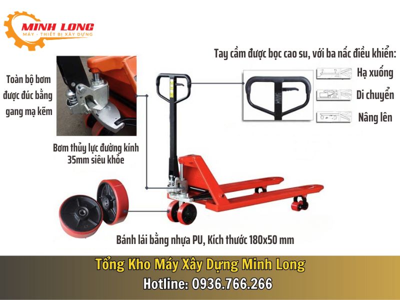 Cấu tạo chung của các loại xe nâng tay