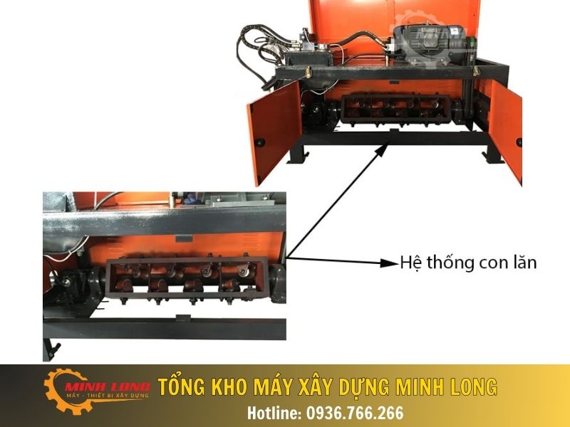 Hệ thống con lăn điều chỉnh máy duỗi sắt